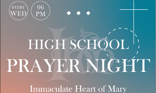 High School Prayer Night moving to WEDNESDAYS