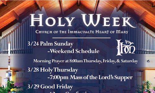 2024 Holy Week Schedule